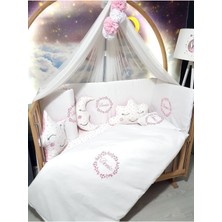 Özgürce Çocuk Uyku Seti 60X120, Nakışlı Başak Motifli, Lüks Cibinlik ve Aparatı