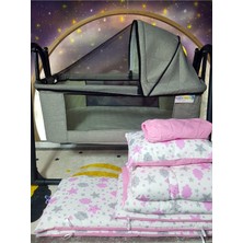 Özgürce 45X85 Keten Portatif Beşik ve Uyku Seti – Bebeğinize Rahat Uyku Keyfi