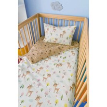 Özgürce %100 Pamuklu Çocuk Beşik Yatak Takımı, 90X180, Kahverengi, Yorganlı