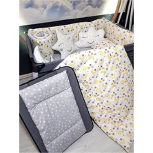 Özgürce 70X110 Bebek Uyku Seti, Ay-Yıldız Desenli, Cibinliksiz, Konforlu ve Güzel