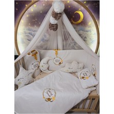 Özgürce 60X120 Nakışlı Bebek Uyku Seti, Cibinlik ve Aparatı, Başak Motifli