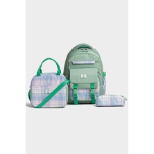 My Polo 2086 3'lü Set Çocuk Ilkokul Ortaokul Çantası Kalemlikli Beslenme Çantalı Sırt Çantası