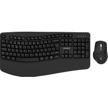 Go İthalat Kablosuz Klavye - Mouse Seti Multimedia - Ergomik Bilek Destek Q Kalvye (5263)