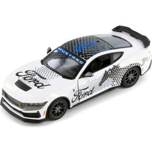 Kinsmart 1:36 Ölçek 2024 Ford Mustang Dark Horse Livery Edition Diecast Model Araç Beyaz