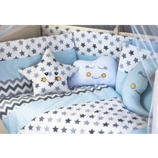 Özgürce Yumuşak Bebek Uyku Seti Nevresim Takımı 70X130 Mavi Renkli