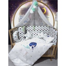 Özgürce Yenidoğan Bebek Uyku Seti 60X120, Yorgan, Yastık, Cibinlikli, Kenar Korumalı