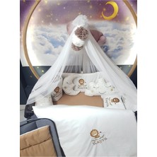 Özgürce 70X120 Nakışlı Bebek Uyku Seti, Likralı Tül Cibinlik ve Aparat Dahil