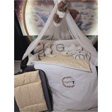 Özgürce Sevimli Tavşan Nakışlı Bebek Uyku Seti, Lüks Cibinlik ve Aparat Dahil