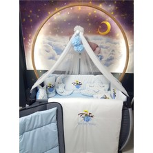 Özgürce 70X120 Isme Özel Nakışlı Bebek Uyku Seti, Lüks Cibinlik ve Aparatlı