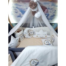 Özgürce 70X120 Nakışlı Bebek Uyku Seti, Lüks Cibinlik ve Tavşan Motifli