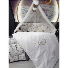 Özgürce Sevimli Nakışlı Bebek Uyku Seti, Cibinlik ve Aparat ile Konforlu Uyku