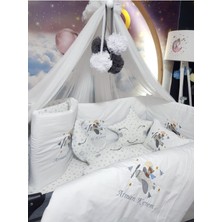 Özgürce Rüya Gibi Bebek Uyku Seti, Nakışlı Lüks Cibinlik ve Pilot Ayıcık Motifi