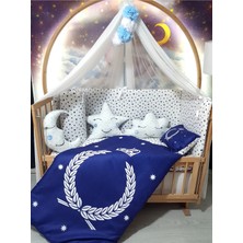 Özgürce Yenidoğan Erkek Bebek Uyku Seti 60X120, Cibinlikli, Aparatlı, Yorgan ve Yastık