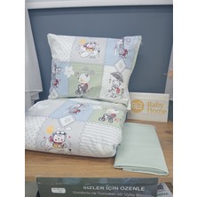 Özgürce %100 Pamuk Bebek Yorgan Seti 4 Parça, Yumuşak ve Hipoalerjenik