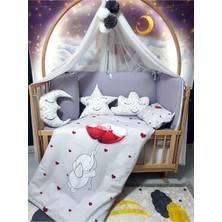 Özgürce 60X120 Bebek Uyku Seti, Cibinlikli, Beşik Kenar Korumalı, Dijital Yorgan ve Yastık