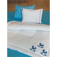 Özgürce Sevimli At Işlemeli Iki Renkli Bebek Kışlık Uyku Seti