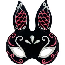 Freedom Storee Siyah Süet Tavşan Maskesi Simli