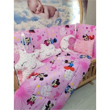 Özgürce Bebek Uyku Seti, Pembe Mickey & Minnie, 60X120, Cibinliksiz, Konforlu Uyku