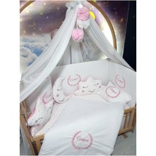 Özgürce 70X130 Nakışlı Bebek Uyku Seti, Cibinlik ve Başak Motifli, Konforlu ve Şık