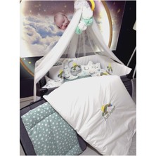 Özgürce Renkli Gökkuşağı Nakışlı Bebek Uyku Seti ve Cibinlikli Rahat Uykuâ