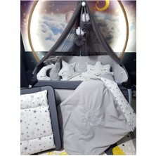 Özgürce Rüya Gibi 70X120 Nakışlı Bebek Uyku Seti, Lüks Cibinlik ve Aparat Başak Buğday Motifi