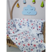 Özgürce Rahat Bebek Uyku Seti, Pusula Desenli, 60X120, Cibinliksiz, Yatak Üstü Konfor