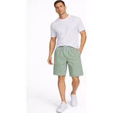 Freedom Storee Erkek Pötikareli Şort – Beli Lastikli Bağcıklı, Cepli, Rahat Kesim Günlük Yazlık Şort - Mint Yeşili