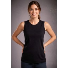 Freedom Storee Flamlı Kumaş Sıfır Kolsuz Atlet Basic Spor Üst, Günlük ve Fitness Kullanımına Uygun - Siyah