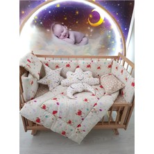 Özgürce Sevimli Ayıcık Desenli Bebek Uyku Seti, 70X130 cm Cibiniksiz