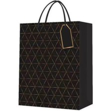 Freedom Storee Desenli Siyah Küçük Karton Çanta