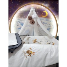 Özgürce 70X110 Nakışlı Bebek Uyku Seti, Cibinlik ve Pilot Motifli, Konforlu ve Şık