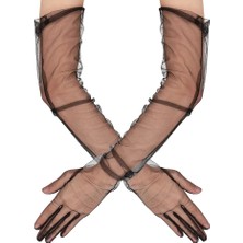 Freedom Storee Uzun Boy Likralı Siyah Yetişkin Mega Tül Eldiven