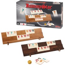 Star Rummystar Ahşap Okey Takımı Aile Oyunları İçin 34 cm Istaka ile Eğlenceli Zaman Geçirme