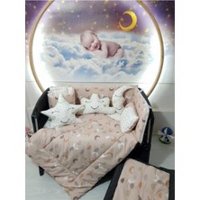 Özgürce 70X120 Bebek Uyku Seti, Ay Desenli, 10 Parça, Beşiklerle Uyumlu