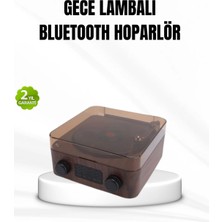 İntora Bluetooth Hoparlörlü Gece Lambası Dijital Saat ve Ambiyans Işığı Çok Amaçlı