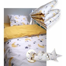 Özgürce Renkli 60X120 Pamuklu Bebek Uyku Seti, 10 Parça, Yıldız ve Puantiyeli