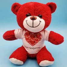 Freedom Storee Kalpli Seni Seviyorum Tişörtlü Kırmızı Peluş Ayıcık