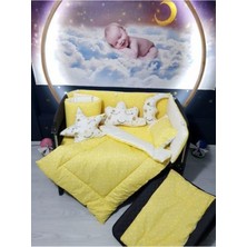 Özgürce Yıldız Desenli 70X120 Bebek Uyku Seti, 10 Parça, Park Beşikleri Uyumlu