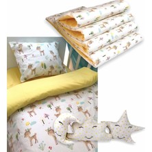 Özgürce Yumuşak ve Rahat 10 Parça Çocuk Uyku Seti, 100% Pamuk, 90X200, Sarı