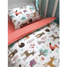 Özgürce Doğa Desenli 100% Pamuk Bebek/çocuk Yastık ve Yorgan Seti 60X120
