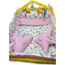 Özgürce Pamuklu 70X110 Çocuk Beşik Uyku Seti Unicorn Pembe, Yumuşak ve Rahat