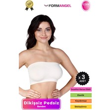 Carlburn #bandeo Seamless Toparlayıcı Kadın Basic Örme Dikişsiz Pedsiz Bandeo Büstiyer - 3 Adet