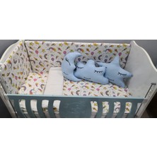 Özgürce Bebek Uyku Seti 60X120, Unicorn Desenli, Mavi, Süs Yastıklı