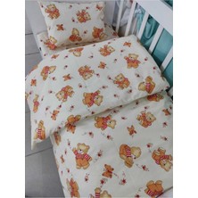 Özgürce Renkli Pamuklu Bebek Yatak Seti, 100X150, Ayılar ve Arılar Desenli