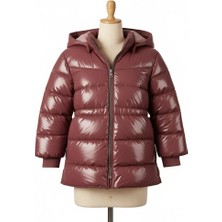 Name It Bordo Kız Çocuk Şişme Mont 13243661 Uzun Kol Günlük Stil Düz Desenli