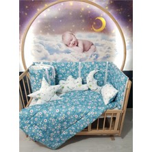 Özgürce 70X130 Bebek Uyku Seti Çiçek Desenli 9 Parça, Beşik Dahil Değildir