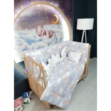 Özgürce Bebek Uyku Seti 70X130 Bulut Desen 9 Parça, Rahat ve Sevimli Uyku Seti