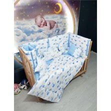 Özgürce 70X130 Bebek Uyku Seti Ay Yıldız Desen 9 Parça, Beşik Hariç