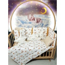 Özgürce 70X130 Bebek Uyku Seti, Ay Yıldız Desenli, 9 Parça (Beşik Hariç)