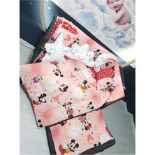 Özgürce 70X110 Bebek Uyku Seti Mickey Desen, Park Beşiklere Uyumlu 10 Parça